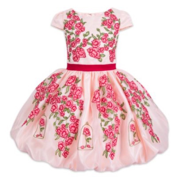 Disney Other - Disney Princess Belle Rose Embroidered Girl Dress